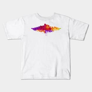 Phoenix City Skyline - Watercolor Red, orange, purple Kids T-Shirt